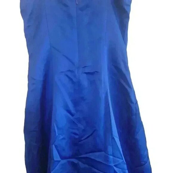 Niki Lavis Women's Royal Blue Poly Satin Ball Gown w Shawl - Picture 10 of 11